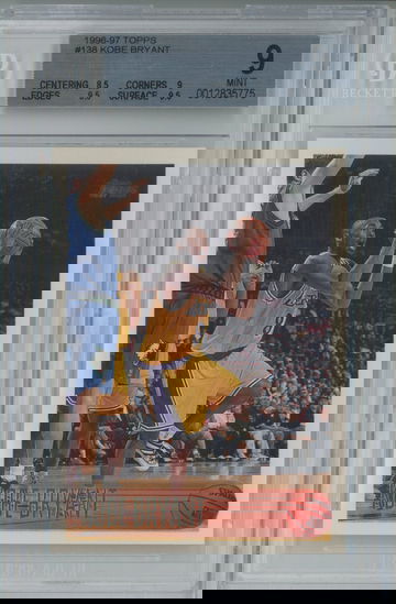 1996 Topps 138 KOBE BRYANT Rookie BGS 9 MINT Rookie (2) 9.5