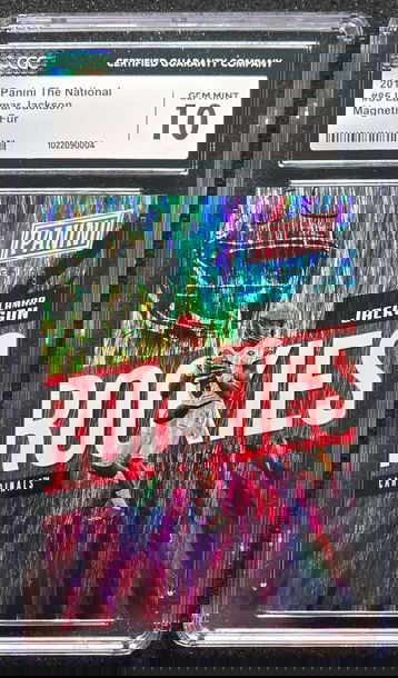 2018 The National Lamar Jackson 85 Magnetic Fur SP /99 Rookie RC Gem Mint CGC 10