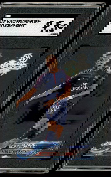 2017-18 Topps Chrome UEFA Champion's League Kylian Mbappe #41 SGC 9.5