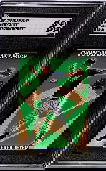 2001 Topps Archives Future Rookie Reprint Gold Derek Jeter #6 SGC 8