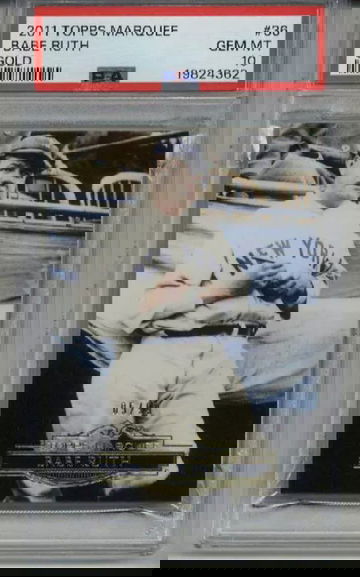 2011 TOPPS MARQUEE GOLD #36 BABE RUTH NEW YORK YANKEES LE 05/99 PSA 10