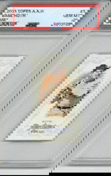 2013 TOPPS ALLEN & GINTER MINI BABE RUTH CARD NEW YORK YANKEES PSA 10