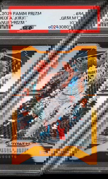 2019 Panini Prizm Nikola Jokic Orange Prizm /49 PSA 10, Pop 5