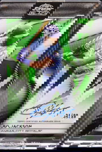 2025 Topps Chrome Black Bo Jackson Green Refractor Auto 34/99 #CBA-BJ