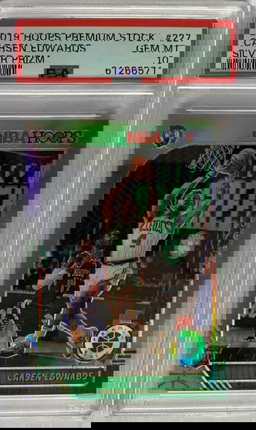 2019 Hoops Premium Stock Carsen Edwards Silver Prizm PSA 10