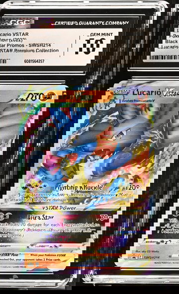 2022 Pokemon Black Star Promos Premium Collection Lucario VSTAR #SWSH214 CGC 10