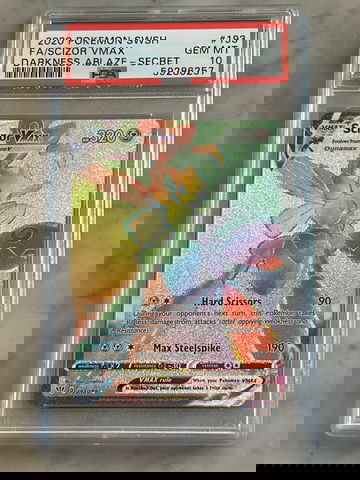 2020 Pokemon SWSH FA/Scizor VMax Darkness Ablaze Secret #193 PSA 10