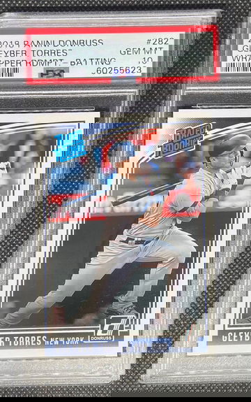 2018 Panini Donruss Wrapper Rdmpt. Batting #282 GLEYBER TORRES PSA 10 GEM MINT