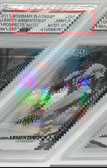 Lazarito Armenteros - 2017 Bowman Platinum Top Prospects Auto PSA 9 Auto 10