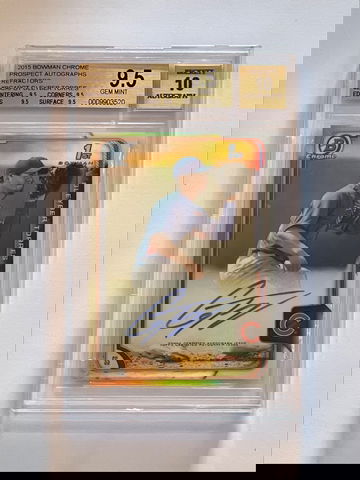 2015 Bowman Chrome Gleyber Torres Auto Refractor #/499 BGS 9.5/10 