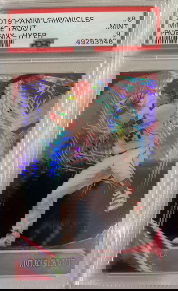 2019 PANINI CHRONICLES MIKE TROUT PHOENIX HYPER PRIZM /299 PSA 9 MINT LA ANGELS