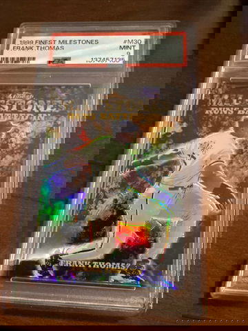 Frank Thomas 1999 Finest Milestones Serial # /1400 White Sox HOF Graded PSA 9
