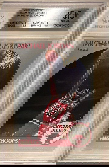 1990-91 Hoops Team Night Sheets #4 Michael Jordan BGS 8.5 NM-MT+