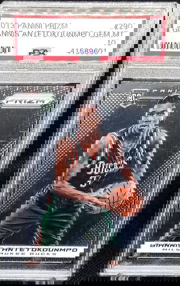 Giannis Antetokounmpo 2013 Panini Prizm RC Rookie Gem Mint 10 Card # 290 Some Scratches On Case