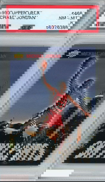 1993 UPPER DECK MICHAEL JORDAN #466 CHICAGO BULLS HOF PSA 8 NM-MT