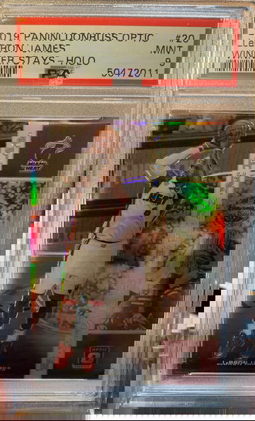 2019 Panini Donruss Optic Lebron James Winner Stays Holo #20 Heat PSA 9 MINT