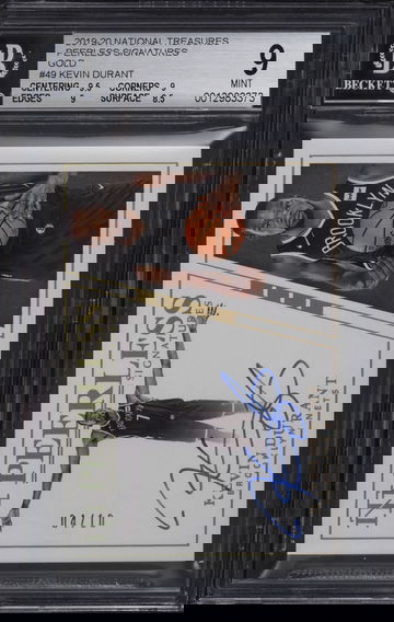 2019-20 National Treasures Peerless Signatures Kevin Durant 4/10 BGS 9 AUTO 10 POP 1