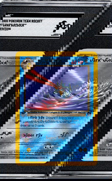 2000 Pokemon Team Rocket #37 Dark Golduck 1st Ed. SGC 9