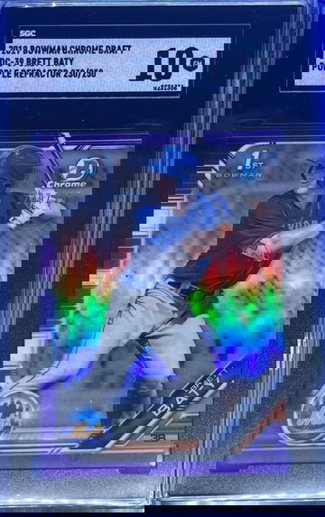 2019 Bowman Chrome Draft Brett Baty Purple Refractor 1st SGC 10