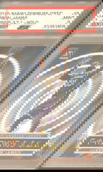 2019 Donruss Optic Silver Holo Prizm LeBron James T Minus 3 2 1 PSA 9 Mint