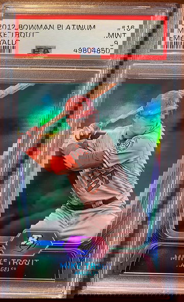 2012 Bowman Platinum Mike Trout Emerald PSA 9