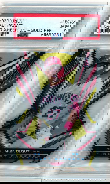 2021 Finest #FCI10 Mike Trout Finest Career D/C- Gold Refractor PSA 9 MINT!