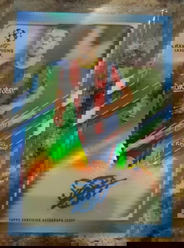 2020-21 Topps Chrome UEFA SERGINO DEST Blue REFRACTOR  AUTO /150 Barcelona USA