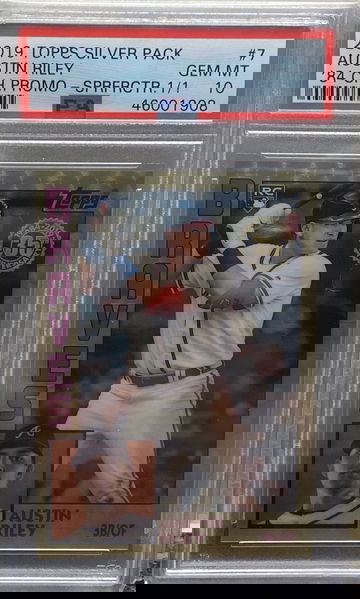 2019 topps silver pack Austin Riley superfractor 1/1