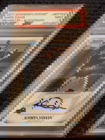 2011 Bowman Chrome Kris Davis Prospect Auto PSA 9