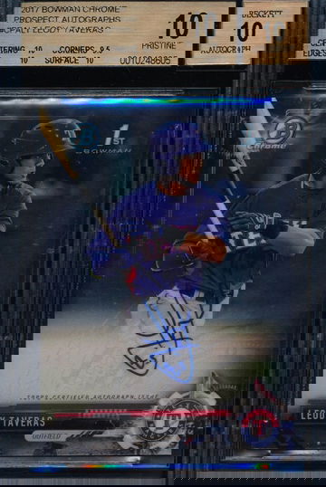 Leody Taveras 2017 10/10 Bowman Chrome Base Auto RC