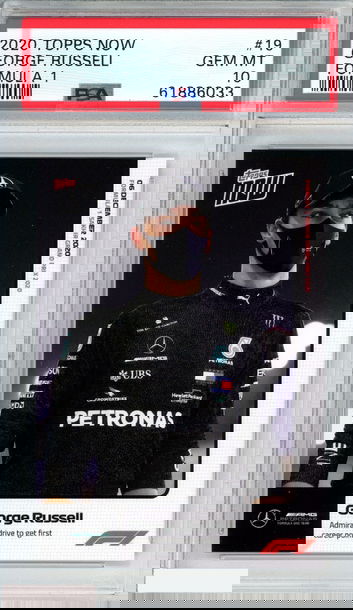 2020 TOPPS NOW FORMULA 1 GEORGE RUSSELL #19 ROOKIE RC PSA 10 GEM MT