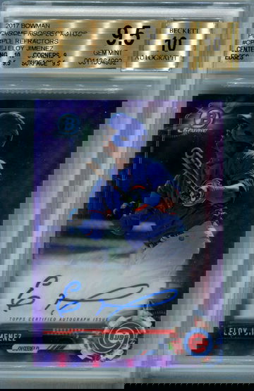 2017 Bowman Chrome purple refractor /250 Eloy Jimenez BGS 9.5 auto 10