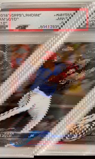 2018 Juan Soto topps chrome update hmt55 psa 9