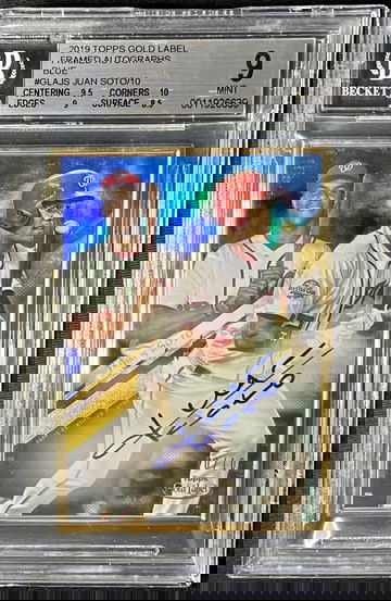 2019 Topps Gold Label Framed Juan Soto RC Auto Blue SP 10/10 BGS 9 MINT