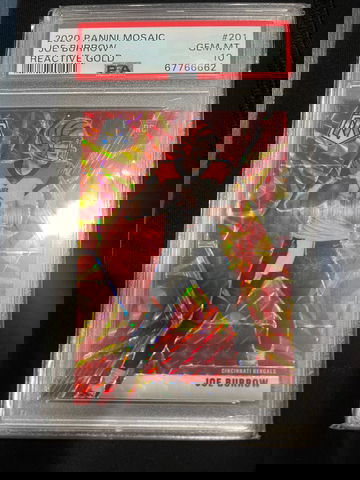 2020 Mosaic Joe Burrow Reactive Gold Psa 10