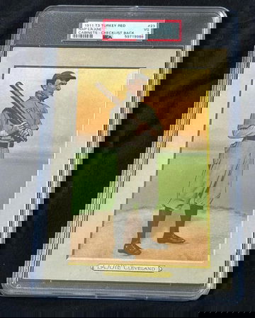 1911 T3 Turkey Red Nap Lajoie (Checklist Back) PSA 3