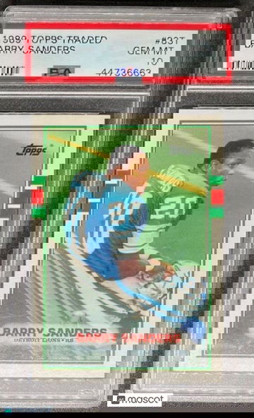 Barry Sanders 1989 Topps Traded #83T Detroit Lions Rookie RC - PSA 10