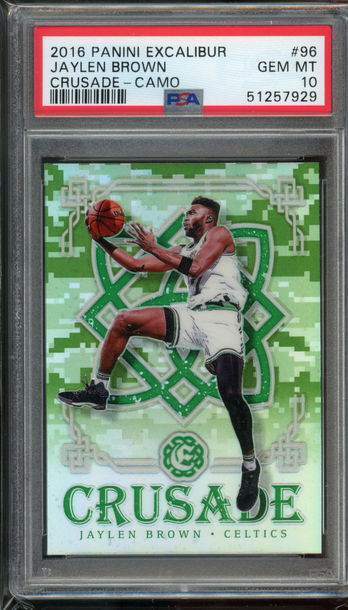 2016 Excalibur Crusade Camo Jaylen Brown PSA 10