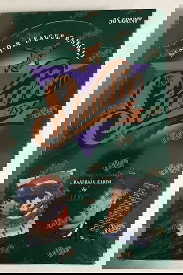 1993 Studio by Leaf Baseball Sealed Baseball Box - note: slight tear in wrap seen in second photo