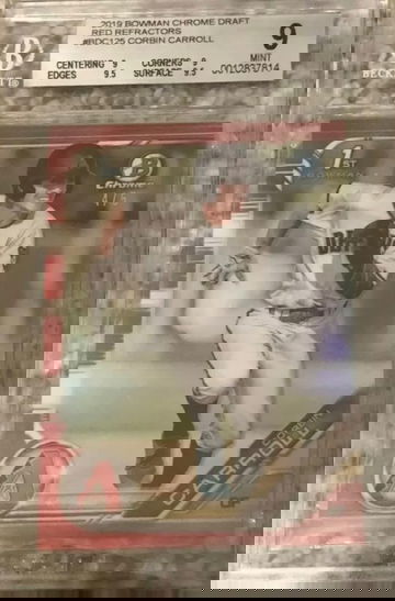 2019 Bowman Chrome Draft Corbin Carroll Red Refractor /5 BGS 9