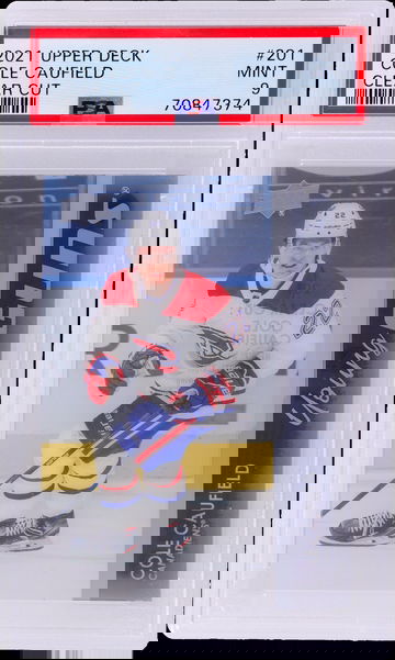 2021 Upper Deck Clear Cut Cole Caufield #201 PSA 9