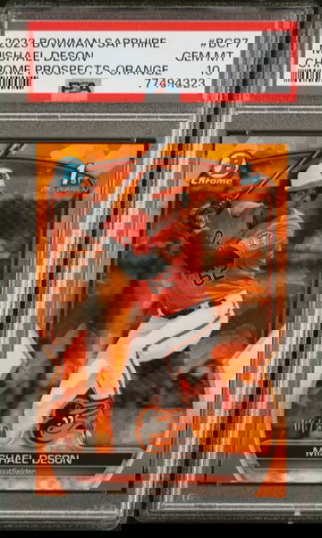 2023 Bowman Sapphire 1st Mishael Deson BCP-7 Orange Refractor /50 Orioles