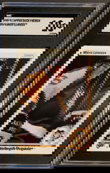 1990-91 Upper Deck Penguins Mario Lemieux #144 - SP French SGC 10 GEM MINT