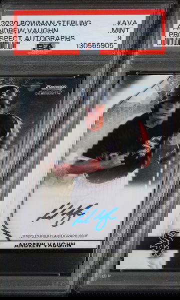 2020 Bowman Sterling Prospect Autographs Andrew Vaughn #BSPAAVA PSA 9