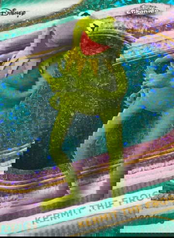 Kermit The Frog 2025 Topps Chrome Disney Aqua Mini-Diamonds Refractor /199