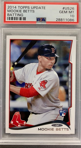 MOOKIE BETTS 2014 TOPPS UPDATE BATTING ROOKIE PSA 10 GEM MINT