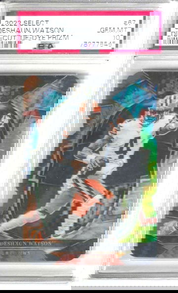 2022 Panini Select Deshaun Watson Tie Dye Die Cut /25 PSA 10