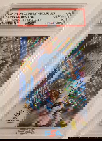 19-20 Topps Chrome UCL #19 KEVIN De BRUYNE Blue Wave refractor PSA 10 