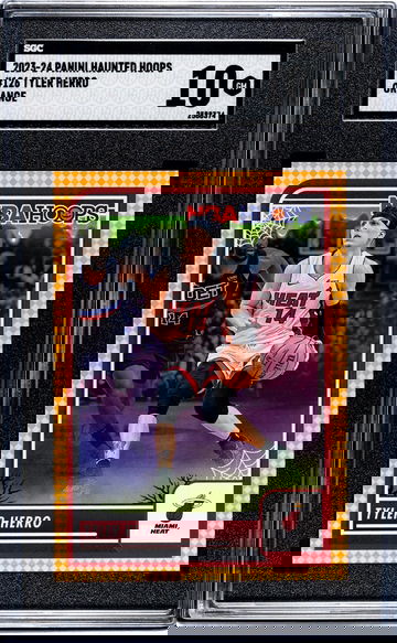 2023-24 Panini Haunted Hoops #126 Tyler Herro Orange SGC 10