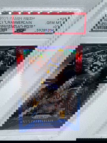 2019 Panini Prizm Wilt Chamberlain Red/White/Blue PSA 10